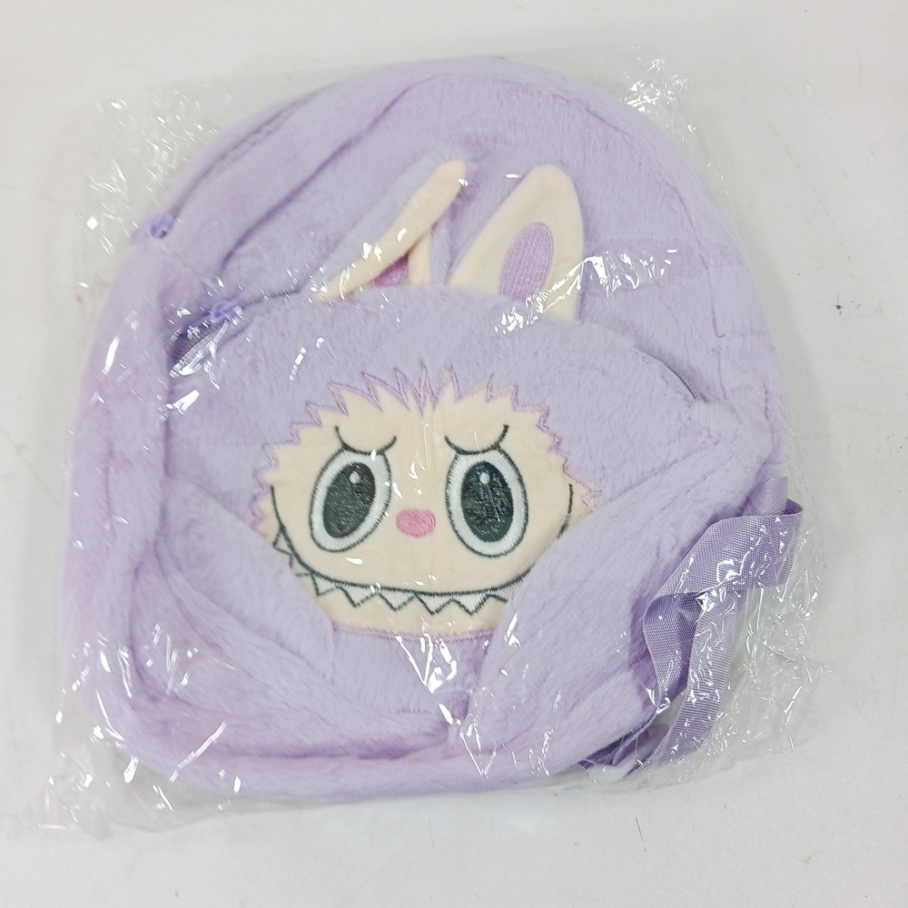 Purple Plush Monster Backpack Fuzzy Bunny Ear Kawaii Harajuku School Bag New